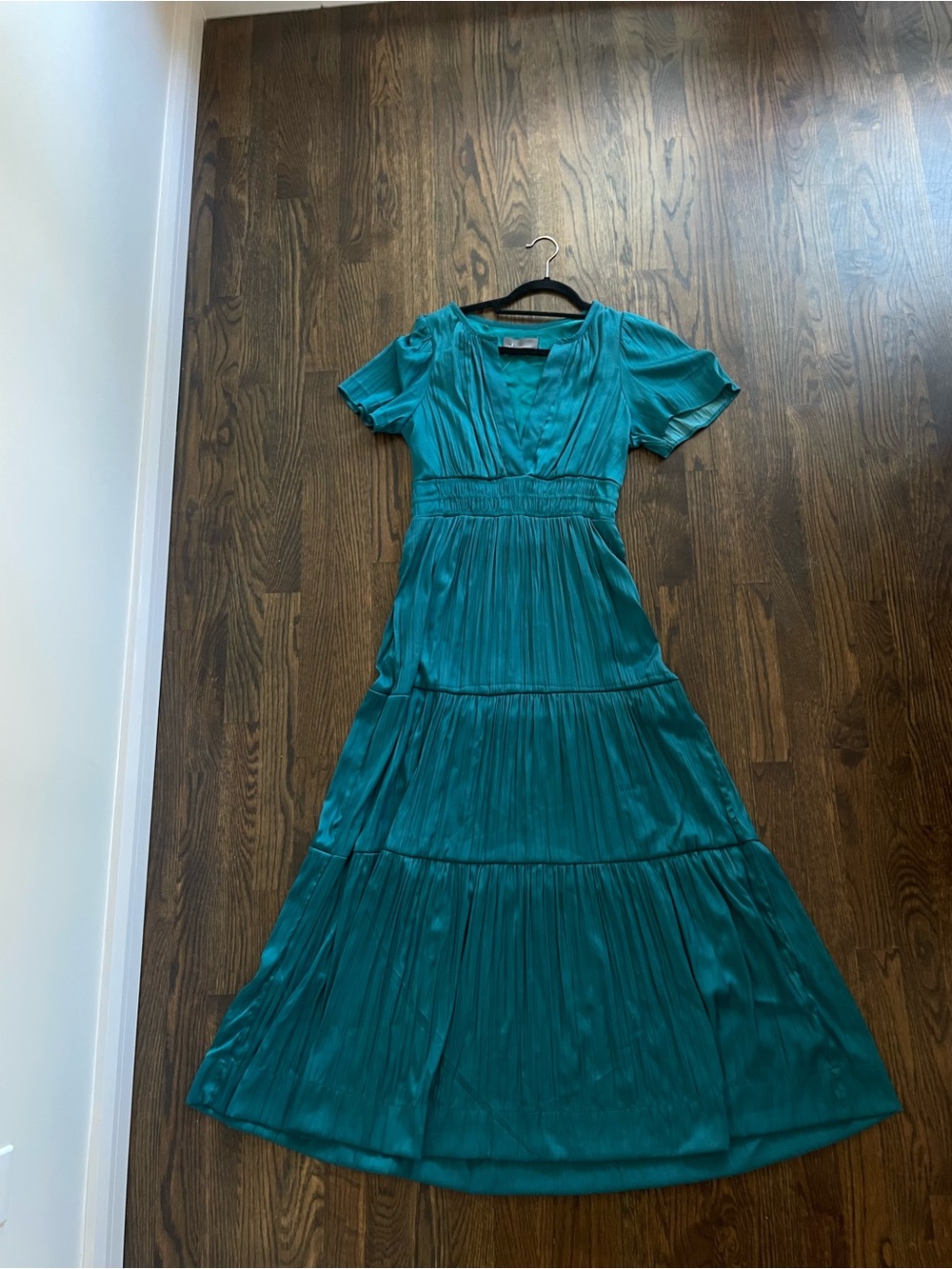Anthropologie Teal Tiered Somerset Maxi Dress